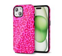 Svanove Cheetah Print Phone Case for iPhone 15 Plus Case Girly Trendy Leopard Pattern, Retro Cool Animal Print, Luxury Cute Case for Women, Aesthetic Y2k Hard Shell Plastic, Hot Pink