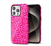 Svanove Cheetah Print Phone Case for iPhone 15 Pro Max Case Girly Trendy Leopard Pattern, Retro Cool Animal Print, Luxury Cute Case for Women, Aesthetic Y2k Hard Shell Plastic, Hot Pink