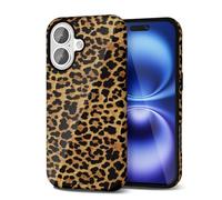 Svanove Cheetah Print Phone Case for iPhone 16 Case Girly Trendy Leopard Pattern, Retro Cool Animal Print, Luxury Cute Case for Women, Aesthetic Y2k Hard Shell Plastic, Brown Fall