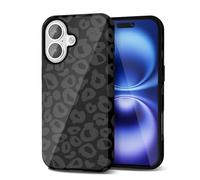 Svanove Cheetah Print Phone Case for iPhone 16 Case Girly Trendy Leopard Pattern, Retro Cool Animal Print, Luxury Cute Case for Women, Aesthetic Y2k Hard Shell Plastic, Black