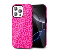Svanove Cheetah Print Phone Case for iPhone 16 Pro Max Case Girly Trendy Leopard Pattern, Retro Cool Animal Print, Luxury Cute Case for Women, Aesthetic Y2k Hard Shell Plastic, Hot Pink