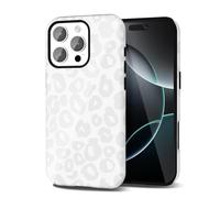 Svanove Cheetah Print Phone Case for iPhone 16 Pro Max Case Girly Trendy Leopard Pattern, Retro Cool Animal Print, Luxury Cute Case for Women, Aesthetic Y2k Hard Shell Plastic, White
