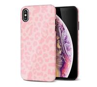 Svanove Cheetah Print Phone Case for iPhone X/XS, Girly Cute Leopard Case for Women, Luxury Trendy Retro Cool Animal Print Design, Aesthetic Pattern Y2k Slim Hard Shell Plastic Cover, Pink