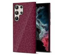 Svanove Cheetah Print Phone Case for Samsung Galaxy S22 Ultra Girly, Cute Leopard Case for Women, Luxury Trendy Retro Animal Print Design, Aesthetic Pattern Hard Shell Plastic Cover, Burgundy