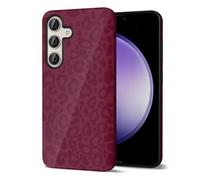 Svanove Cheetah Print Phone Case for Samsung Galaxy S23 FE Case Girly, Cute Leopard Case for Women, Luxury Trendy Retro Cool Animal Print Design, Aesthetic Pattern Hard Shell Plastic Cover, Burgundy