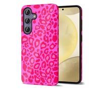 Svanove Cheetah Print Phone Case for Samsung Galaxy S24 Girly, Cute Leopard Case for Women, Luxury Trendy Retro Cool Animal Print Design, Aesthetic Pattern Y2k Hard Shell Plastic Cover, Hot Pink