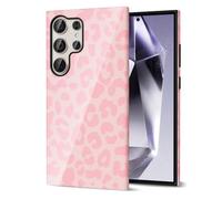 Svanove Cheetah Print Phone Case for Samsung Galaxy S24 Ultra Girly, Cute Leopard Case for Women, Luxury Trendy Retro Cool Animal Print Design, Aesthetic Pattern Hard Shell Plastic Cover, Pink