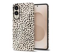 Svanove Cheetah Print Phone Case for Samsung Galaxy S25 Edge Girly, Cute Leopard Case for Women, Luxury Trendy Retro Animal Print Design, Aesthetic Pattern Hard Shell Plastic Cover, Beige Dots