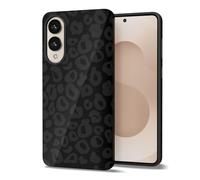 Svanove Cheetah Print Phone Case for Samsung Galaxy S25 Edge Girly, Cute Leopard Case for Women, Luxury Trendy Retro Animal Print Design, Aesthetic Pattern Y2k Hard Shell Plastic Cover, Black