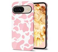 Svanove Cow Print Phone Case for Google Pixel 8 Case Girly, Cute Cow Case for Women Girls, Luxury Trendy Retro Cool Animal Print Design, Aesthetic Pattern Y2k Slim Hard Shell Plastic Cover, Pink
