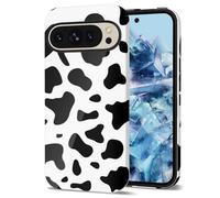 Svanove Cow Print Phone Case for Google Pixel 8 Pro Case Girly, Cute Cow Case for Women Girls, Luxury Trendy Retro Cool Animal Print Design, Aesthetic Pattern Y2k Slim Hard Shell Plastic Cover, Black
