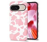 Svanove Cow Print Phone Case for Google Pixel 9/9 Pro Case Girly, Cute Cow Case for Women Girls, Luxury Trendy Retro Cool Animal Print Design, Aesthetic Pattern Hard Shell Plastic Cover, Pink