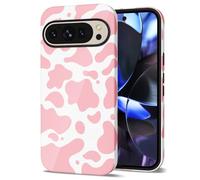 Svanove Cow Print Phone Case for Google Pixel 9 Pro XL Case Girly, Cute Cow Case for Women Girls, Luxury Trendy Retro Cool Animal Print Design, Aesthetic Pattern Y2k Hard Shell Plastic Cover, Pink