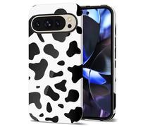 Svanove Cow Print Phone Case for Google Pixel 9 Pro XL Case Girly, Cute Cow Case for Women Girls, Luxury Trendy Retro Cool Animal Print Design, Aesthetic Pattern Y2k Hard Shell Plastic Cover, Black