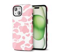 Svanove Cow Print Phone Case for iPhone 15 Plus Case Girly Trendy Pattern, Retro Cool Animal Print, Luxury Cute Case for Women Girl, Glossy Aesthetic Y2k Hard Shell Plastic Slim Cover, Pink