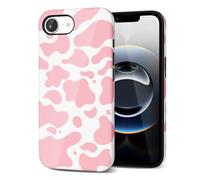 Svanove Cow Print Phone Case for iPhone 17e 16e, Girly Cute Cow Case for Women Girls, Luxury Trendy Retro Cool Animal Print Design, Aesthetic Pattern Y2k Slim Hard Shell Plastic Cover, Pink
