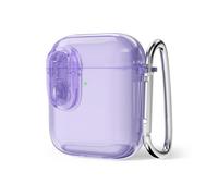 Svanove for Airpods 1st/ Airpods 2nd Clear Soft TPU Charging Case with Lock, Rugged Latch Airpod Case Protective Cover, Lilac