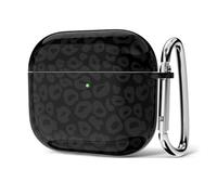 Svanove for Airpods 3 Case Cheetah Animal Print, Girly Cute Leopard Pattern Airpods 3rd Generation Case with Keychain, Aesthetic Y2k Trendy Hard Shell Plastic Cool Airpods Cover for Women, Black