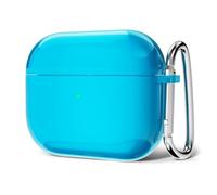 Svanove for Airpods 4 Case, Clear Transparent Cute Silicone Cover, Soft TPU Rubber Case for Women, Neon Teal