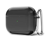 Svanove for Airpods 4 Case, Clear Transparent Silicone Cover, Soft TPU Rubber Case for Women, Black