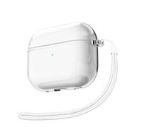 Svanove for Airpods 4 Case Clear with Strap, Cute Transparent Hard Shell Plastic Case for Airpods 4th Generation Cover with Rope, Girly Y2K TPU Shockproof Protective Cases for Women Men, Clear