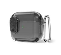 Svanove for Airpods 4th Clear Soft TPU Charging Case with Lock, Rugged Latch Airpod Case Protective Cover, Black