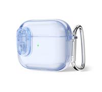 Svanove for Airpods 4th Clear Soft TPU Charging Case with Lock, Rugged Latch Airpod Case Protective Cover, Light Blue