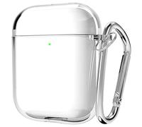 Svanove for Airpods Case Clear Hard Plastic, Transparent Simple Cute Airpods 1st 2nd Generation Case with Keychain, Girly Y2k Aesthetic Trendy Airpods Cover Accessories for Women Girl, Clear