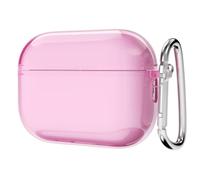 Svanove for Airpods Pro 2 Case Clear Hard Plastic, Transparent Simple Cute Airpods Pro 2nd Generation Case with Keychain, Y2k Aesthetic Trendy Airpods Cover Accessories for Women Girl, Pink