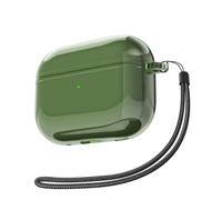 Svanove for Airpods Pro 2 Case Clear with Strap, Cute Transparent Hard Shell Plastic Case for Airpods Pro 1st 2nd Generation Cover with Rope, Girly Y2K TPU Protective Cases for Women Men, Green