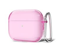 Svanove for Airpods Pro 3 Case Clear Hard Plastic, Transparent Simple Cute Airpods Pro 3 Generation Case with Keychain, Y2k Aesthetic Trendy Airpods Cover Accessories for Women Girl, Pink