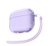 Svanove for Airpods Pro 3 Case Clear with Strap, Cute Transparent Hard Shell Plastic Case for Airpods Pro 3rd Generation Cover with Rope, Girly Y2K TPU Protective Cases for Women Men, Purple Lavender