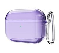 Svanove for Airpods Pro Case Clear Hard Plastic, Transparent Simple Cute Airpods Pro 1st Generation Case with Keychain, Y2k Aesthetic Trendy Airpods Cover Accessories for Women Girl, Purple Lavender