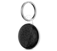 Svanove for Airtag Holder Case Cheetah Print, Leopard Pattern Airtag Keychain, Luxury Trendy Air tag Accessories, Cute Girly Aesthetic Design Itag Key Ring Cover for Women Girl Kids, Black