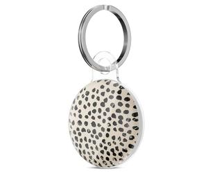 Svanove for Airtag Holder Case Cheetah Print, Leopard Pattern Airtag Keychain, Luxury Trendy Air tag Accessories, Cute Girly Aesthetic Design Itag Key Ring Cover for Women Girl Kids, Beige
