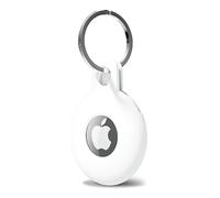 Svanove for Airtag Keychain Airtag Holder Key Ring, Siliocne Airtag Case Air Tag Cover, Cute Airtag Accessories for Kid, Luggage, Cat Dog Collar, Car, Compatible with Apple Airtag 2021, White