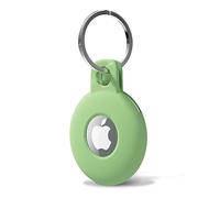 Svanove for Airtag Keychain Airtag Holder Key Ring, Siliocne Airtag Case Air Tag Cover, Cute Airtag Accessories for Kid, Luggage, Cat Dog Collar, Car, Compatible with Apple Airtag 2021, Light Green