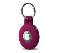 Svanove for Airtag Keychain Holder Key Ring, Silicone Case Cover, Cute Accessories for Kids, Luggage, Cat Dog Collar, Car, Compatible With Apple Airtag 2021, Plum