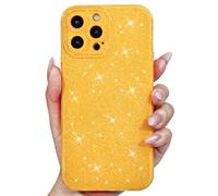 Svanove for iPhone 11 Pro Phone Case Glitter Sparkly, Girly Cute Bling Glittery Sparkle, Shiny Shimmer Glossy Jelly Bright Silicone Thin Slim Case for Women Aesthetic & Hard Camera Cover, Yellow
