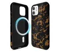 Svanove for iPhone 12/12 Pro Case Tortoise Shell, Compatible with Magsafe Magnetic Phone Case, Girly Cute Trendy Retro Amber Animal Print Aesthetic Design Cool Turtle Shell Hard Case for Women
