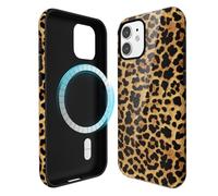Svanove for iPhone 12/ iPhone 12 Pro Case Cheetah Print, Compatible with Magsafe Magnetic Leopard Phone Case, Girly Trendy Retro Animal Print Aesthetic Design Hard Shell Case for Women, Brown Fall