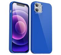 Svanove for iPhone 12 Mini Case Silicone, Glossy Soft Rubber Gel Jelly Cute Protective Plastic Simple Plain Phone Case Cover for Women Girl, Slim Thin Flexible Shockproof TPU, Royal Blue