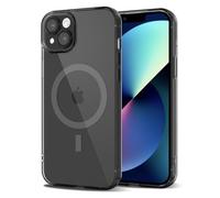 Svanove for iPhone 13 Case Clear Compatible with Magsafe, Transparent Magnetic Magnet Mag Case, Cute Slim Thin Silicone Grip & Shockproof Camera Cover Drop Protection Bumper, Black