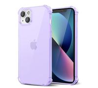 Svanove for iPhone 13 Case Clear, Transparent Jelly Protective Silicone Phone Case with Design for Women Girly Cute Simple, Thin Slim Fit Soft Flexible TPU Shockproof Bumper, Clear Purple