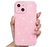 Svanove for iPhone 13 Mini Case Glitter, Sparkly Girly Cute Bling Sparkle Shiny Shimmer Bright Phone Case for Women Girls, Glittery Thin Slim Jelly Soft Silicone Rubber Gel Plastic Cover, Light Pink