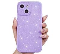 Svanove for iPhone 13 Mini Case Glitter, Sparkly Girly Cute Bling Sparkle Shiny Shimmer Bright Phone Case for Women, Glittery Thin Slim Jelly Soft Silicone Rubber Gel Plastic Cover, Purple Lavender