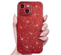 Svanove for iPhone 13 Mini Phone Case Glitter Sparkly, Girly Cute Bling Glittery Sparkle, Shiny Shimmer Glossy Jelly Bright Silicone Thin Slim Case for Women Aesthetic & Hard Camera Cover, Red Wine