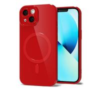 Svanove for iPhone 13 Mini Phone Case Silicone Magnetic, Compatible with Magsafe Case Cute for Women, Girly Glossy Jelly Rubber Thin Slim Hard Plastic Mag Safe & Camera Cover Protection, Red Wine