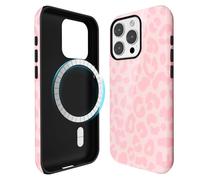 Svanove for iPhone 13 Pro Case Cheetah Print, Compatible with Magsafe Magnetic Leopard Phone Case, Girly Cute Trendy Retro Animal Print Aesthetic Design Hard Shell Case for Women, Pink