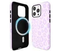 Svanove for iPhone 13 Pro Max Case Cheetah Print, Compatible with Magsafe Magnetic Leopard Phone Case, Girly Cute Trendy Retro Animal Print Aesthetic Design Hard Shell Case for Women, Purple